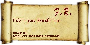 Fürjes Renáta névjegykártya